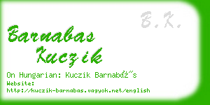 barnabas kuczik business card